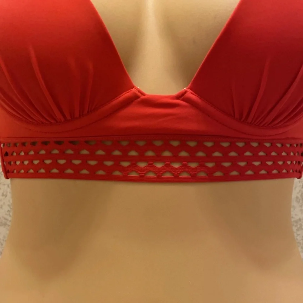 Shade & Shore Red Halter Bikini Top